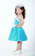 Платье бальное голубое в горох; Артикул СТ1