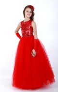 Платье бальное красный фатин; Артикул Ф11