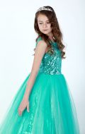 Платье бальное бирюзовый фатин; Артикул Ф1