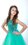 Платье бальное бирюзовый фатин; Артикул Ф1