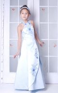 Платье бальное из голубого атласа; Артикул Б15