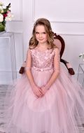 Платье бальное нюдовый фатин; Артикул СМ192