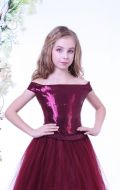 Платье бальное бордовое; Артикул Б18